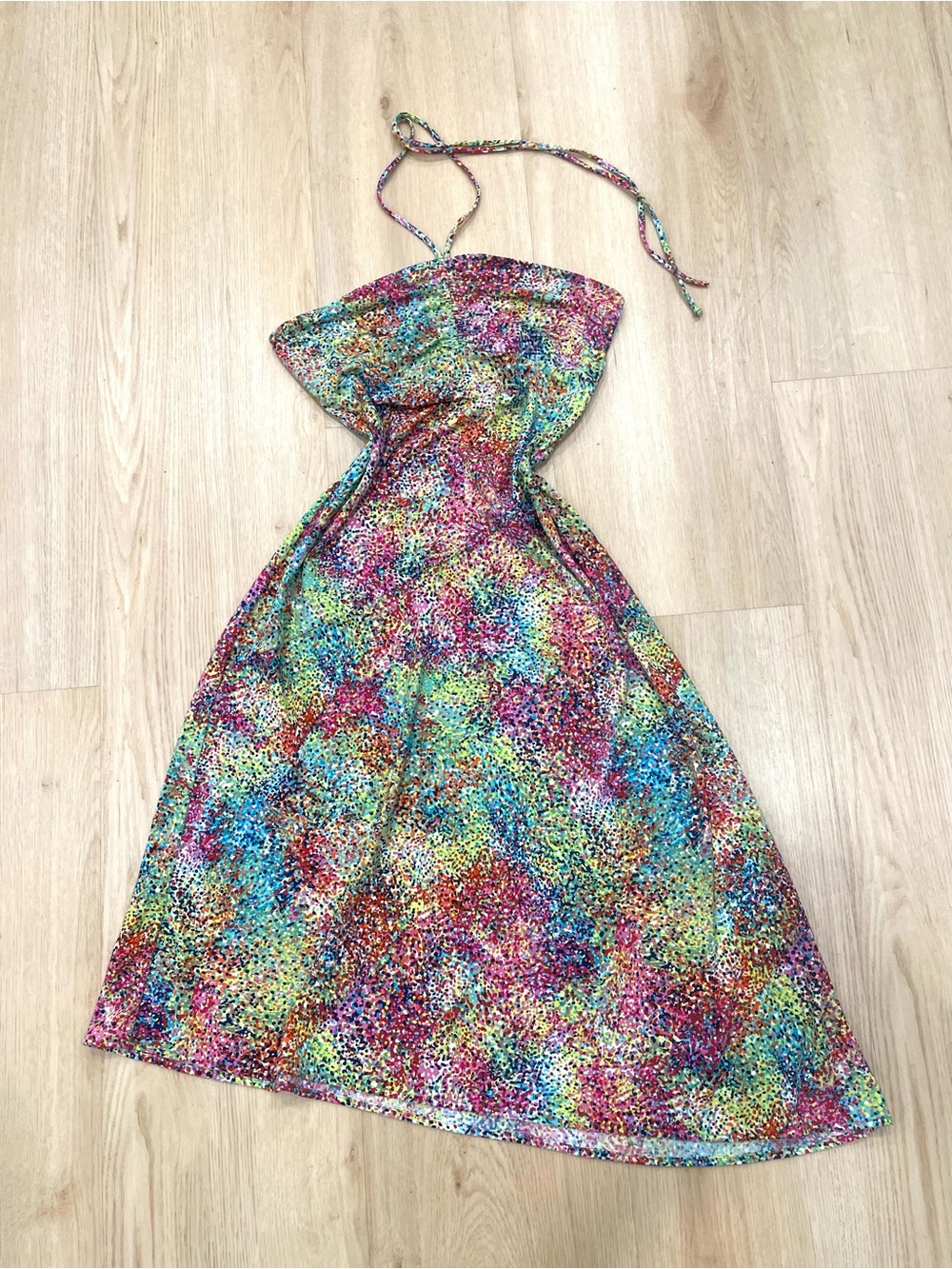 Vintage BCBG Max Azria halter neck midi dress size Medium